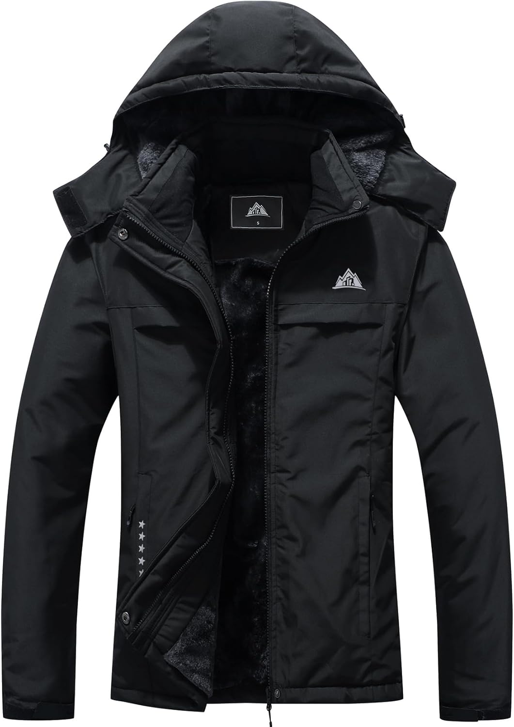 MOERDENG Women's Ski Jacket Warm Winter Coat Hooded Snowboarding Jackets Waterproof Mountain Windbreaker for Hiking Traval