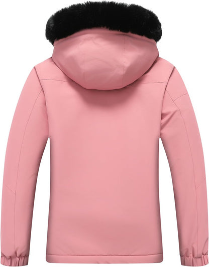 MOERDENG Women's Waterproof Snow Ski Jacket - Warm Winter Coat Insulated for Snowboarding, Mountain Hiking