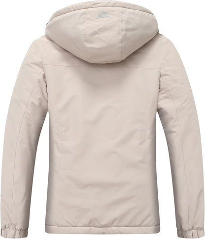 MOERDENG Women's Snow Ski Jacket Warm Winter Coat Waterproof Snowboarding Jacket with Zippered Pockets