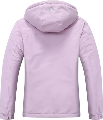 MOERDENG Women's Snow Ski Jacket Warm Winter Coat Waterproof Snowboarding Jacket with Zippered Pockets