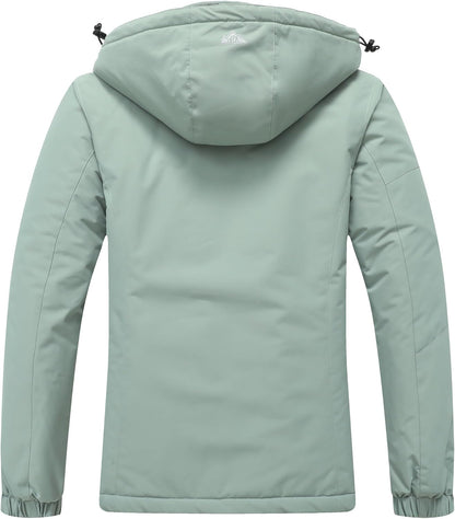 MOERDENG Women's Waterproof Ski Jacket Warm Winter Coat Hooded Snowboarding Jacket Snow Coat