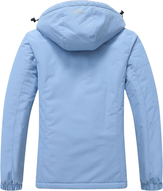 MOERDENG Women's Waterproof Ski Jacket Warm Winter Coat Hooded Snowboarding Jacket Snow Coat