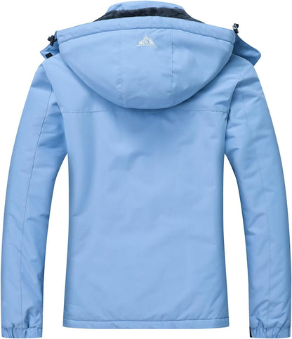 MOERDENG Women's Waterproof Ski Jacket Warm Winter Coat Outdoor Windbreaker Hiking Snowboarding Jacket