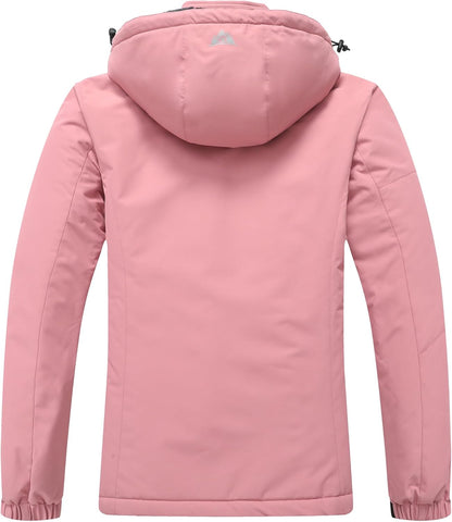 MOERDENG Women's Waterproof Ski Jacket Warm Winter Coat Hooded Snowboarding Jacket Snow Coat