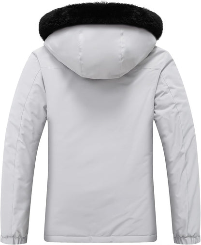 MOERDENG Women's Ski Jacket Waterproof Warm Winter Coat Hooded Snowboarding Jacket Versatile for Hiking & Winter Activities