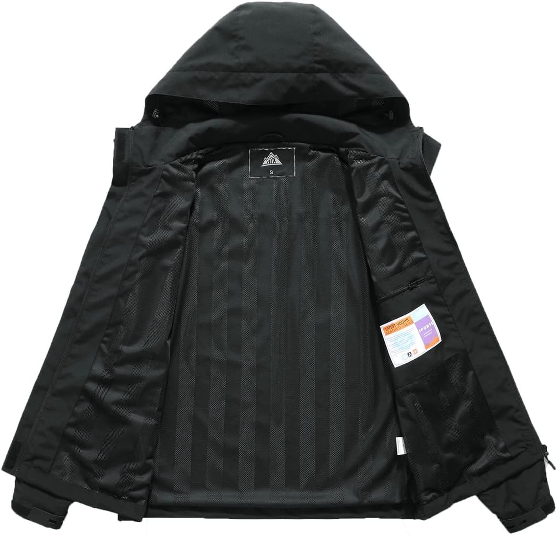 MOERDENG Women's Waterproof Rain Jacket Lightweight Raincoat Hooded Hiking Jacket Softshell Windbreaker