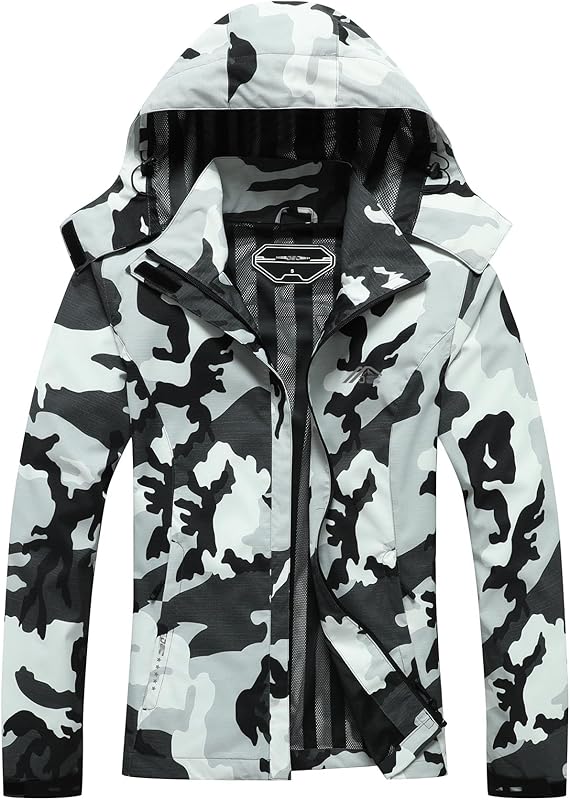 Women's Waterproof Raincoat Lightweight Rain Jacket Detachable Hood Travel Outdoor