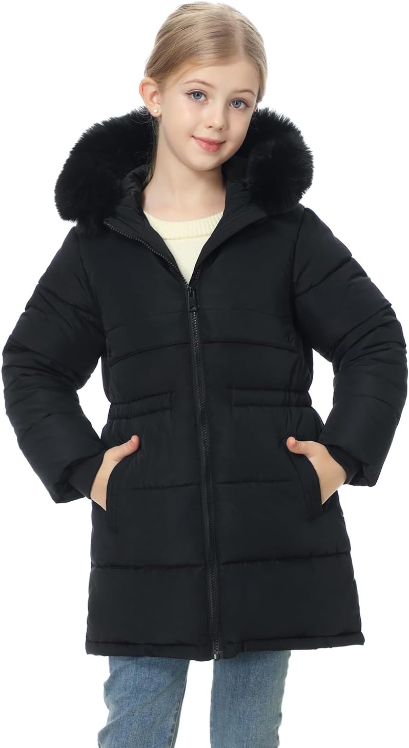 long-length full-body coverage of MOERDENG girls winter parka for maximum cold protection
