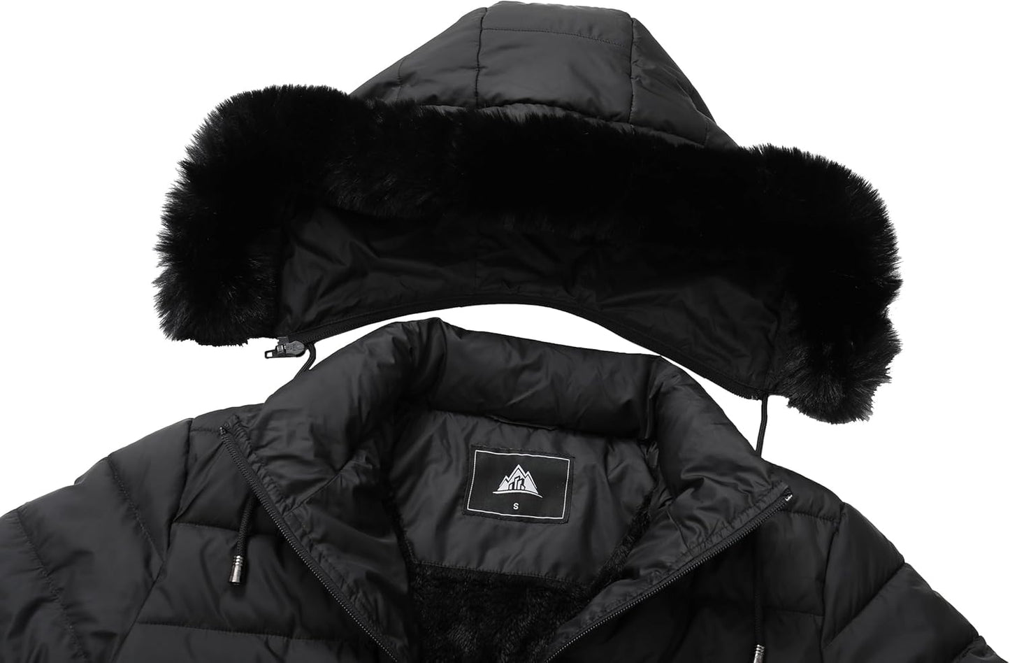 Women's Waterproof Long Down Jacket,Warm Winter Hooded Puffer Coat Thickened for Hiking Outdoor