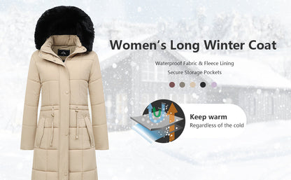 women’s long winter coat interior fleece lining close-up