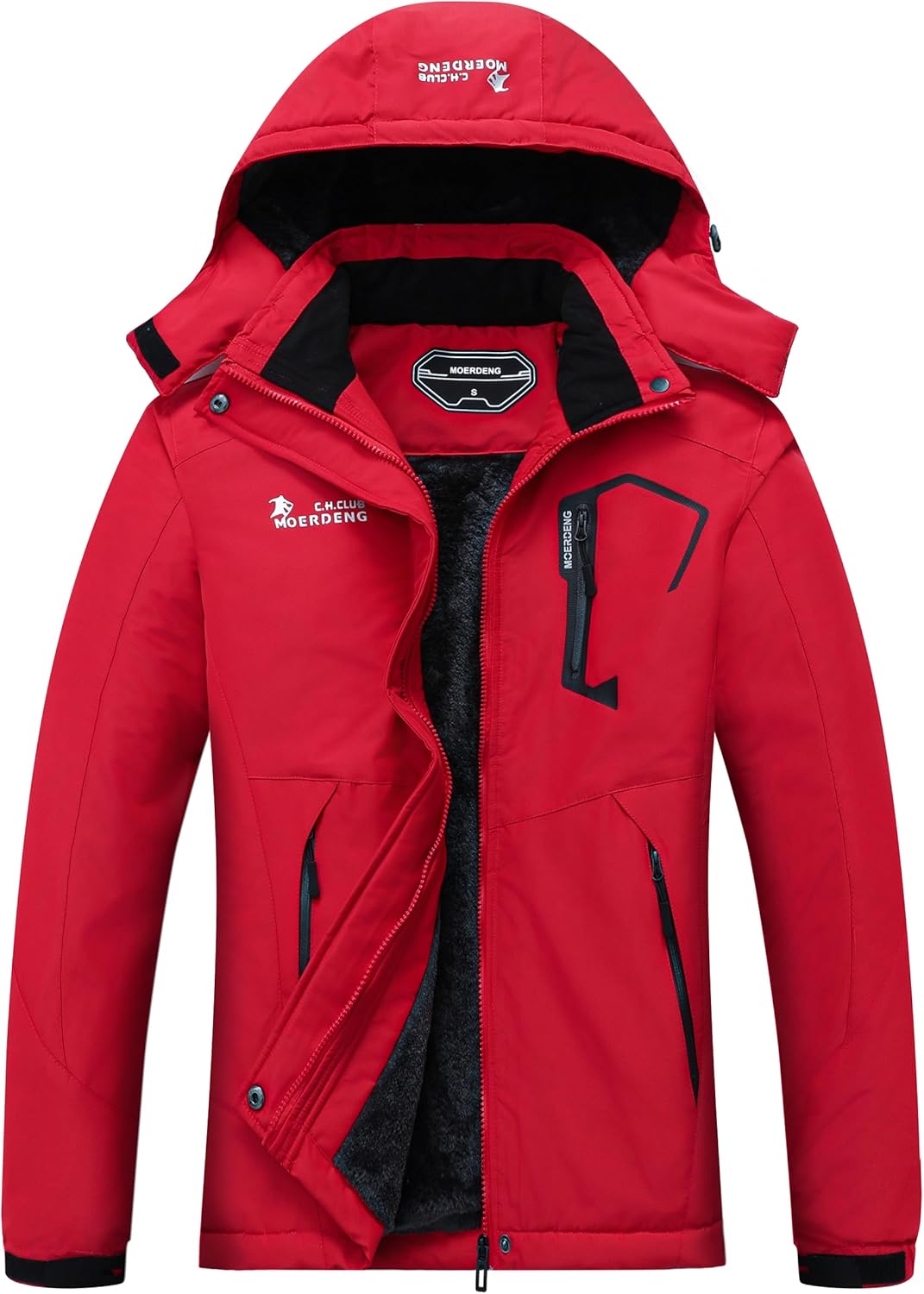 MOERDENG Women's Waterproof Ski Jacket Warm Winter Snow Coat Mountain Windbreaker Hooded Raincoat Jacket