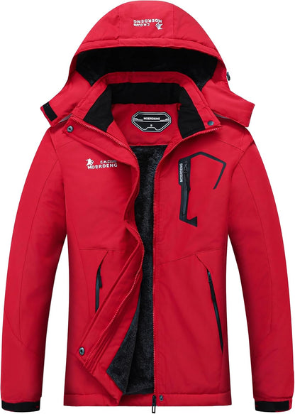 MOERDENG Women's Waterproof Ski Jacket Warm Winter Snow Coat Mountain Windbreaker Hooded Raincoat Jacket