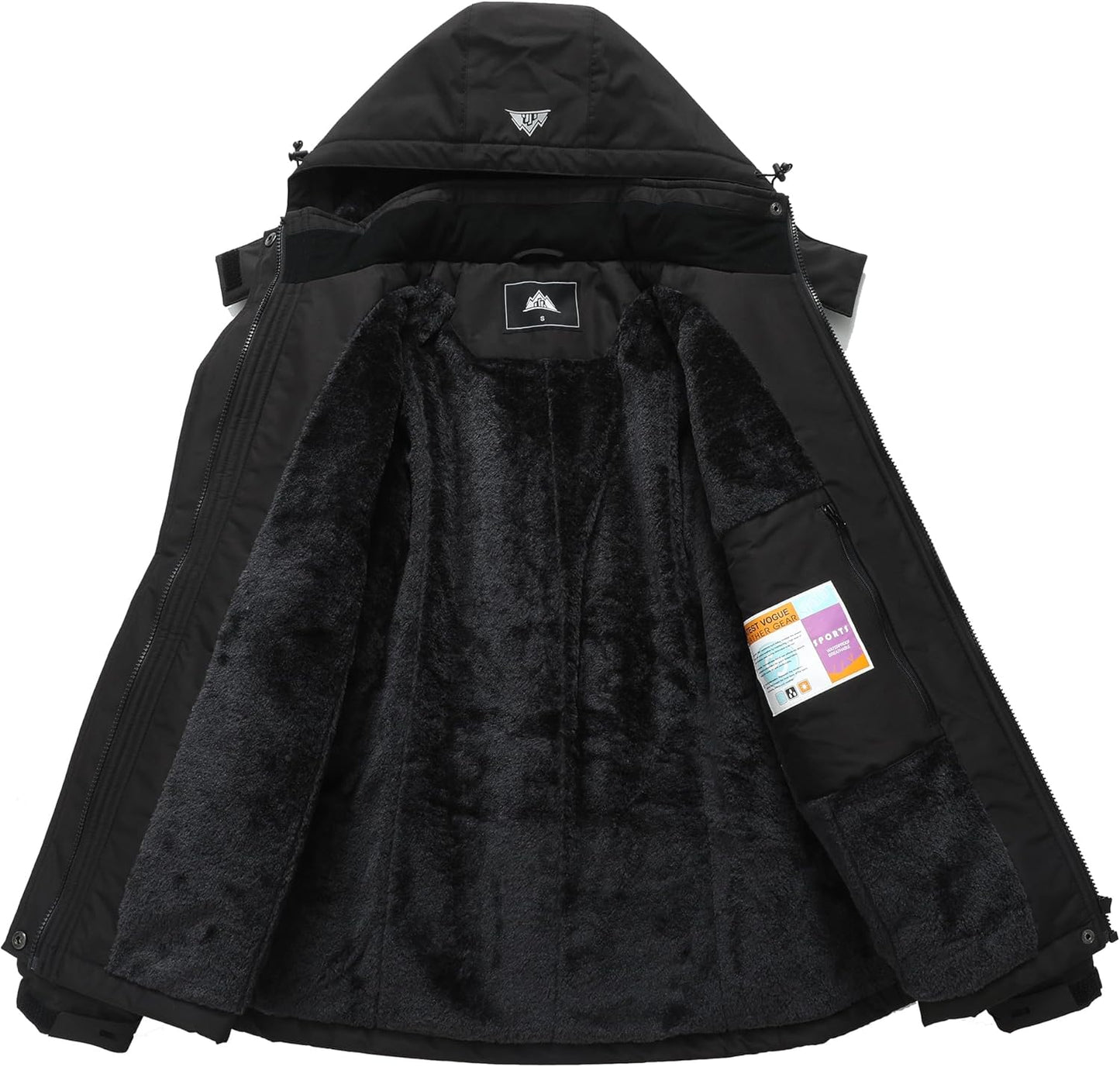 MOERDENG Women's Waterproof Ski Jacket Warm Winter Coat Hooded Snowboarding Jacket Snow Coat