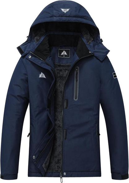 MOERDENG Women's Snow Ski Jacket Warm Winter Coat Waterproof Snowboarding Jacket with Zippered Pockets
