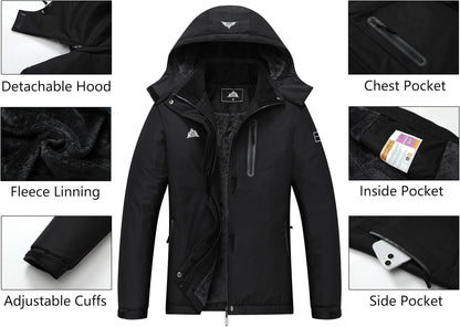 MOERDENG Women's Snow Ski Jacket Warm Winter Coat Waterproof Snowboarding Jacket with Zippered Pockets