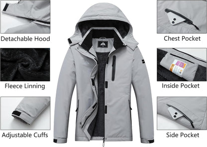 MOERDENG Women's Snow Ski Jacket Warm Winter Coat Waterproof Snowboarding Jacket with Zippered Pockets