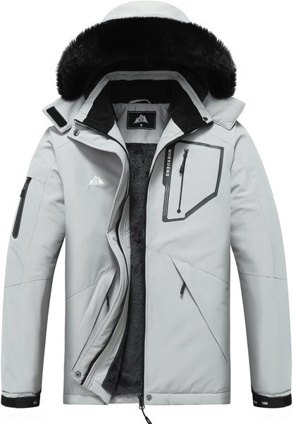 MOERDENG Women's Waterproof Snow Ski Jacket - Warm Winter Coat Insulated for Snowboarding, Mountain Hiking