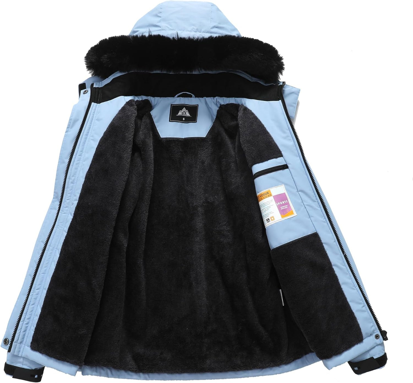 MOERDENG Women's Waterproof Snow Ski Jacket Warm Winter Coat Insulated Snowboarding Jacket Softshell Hiking Jacket