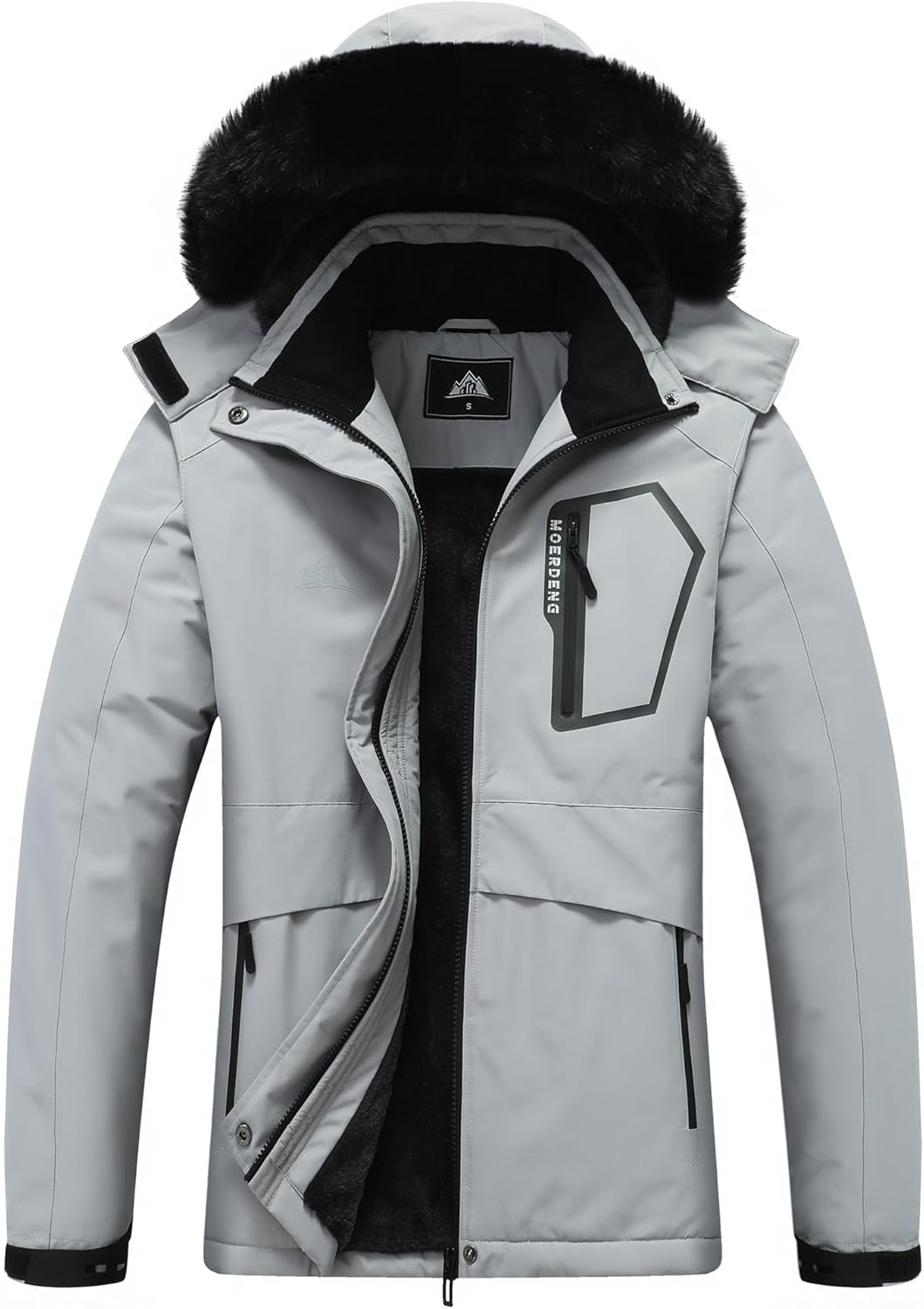 MOERDENG Women's Waterproof Snow Ski Jacket Warm Winter Coat Insulated Snowboarding Jacket Softshell Hiking Jacket