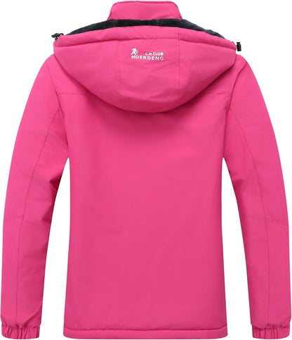 MOERDENG Women's Waterproof Ski Jacket Warm Winter Snow Coat Mountain Windbreaker Hooded Raincoat Jacket