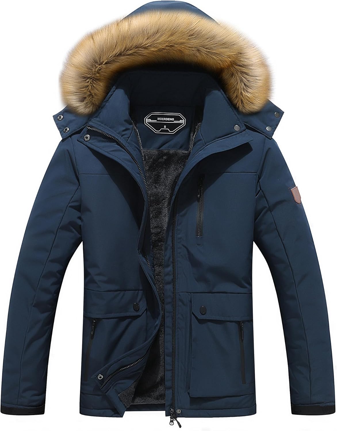 MOERDENG Women's Waterproof Ski Snow Jacket Winter Warm Hooded Snow Coat Mountain Windproof Ski Jacket For Women