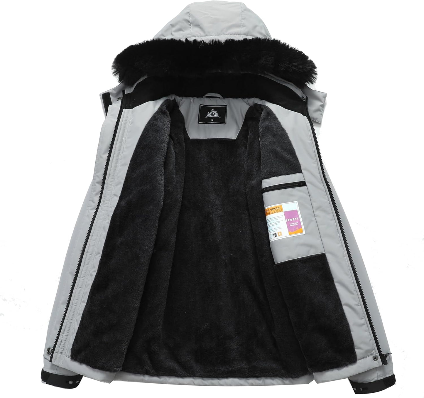 MOERDENG Women's Waterproof Snow Ski Jacket Warm Winter Coat Insulated Snowboarding Jacket Softshell Hiking Jacket