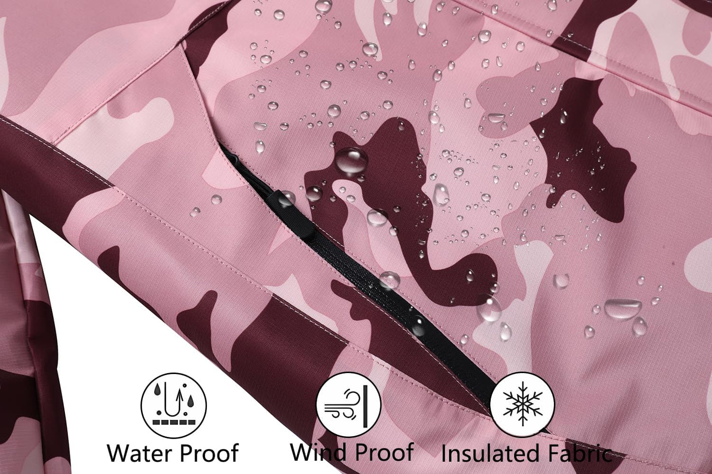 MOERDENG Women's Waterproof Ski Jacket Warm Winter Snow Coat Mountain Windbreaker Hooded Raincoat Jacket