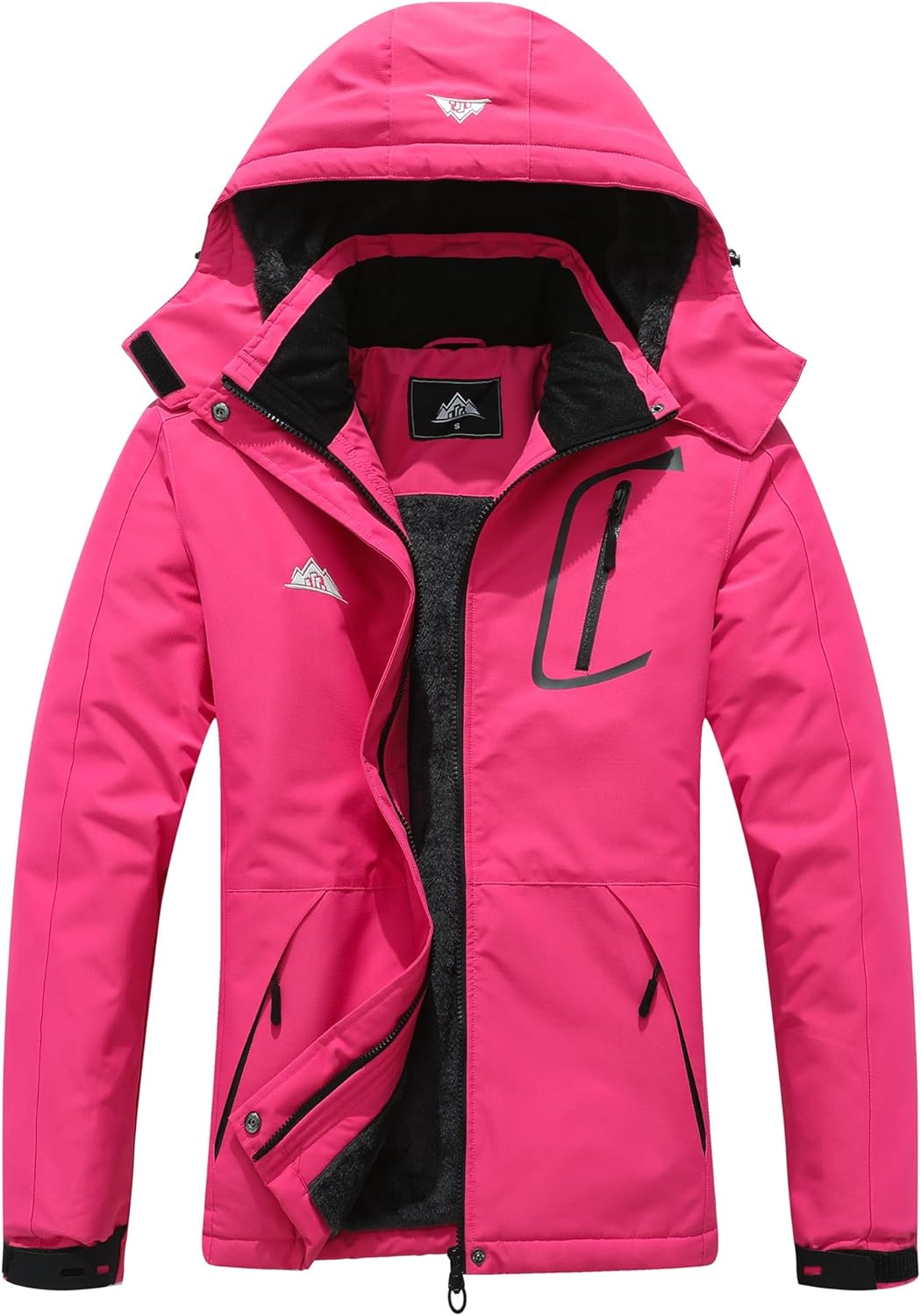 MOERDENG Women's Waterproof Ski Jacket Warm Winter Coat Outdoor Windbreaker Hiking Snowboarding Jacket