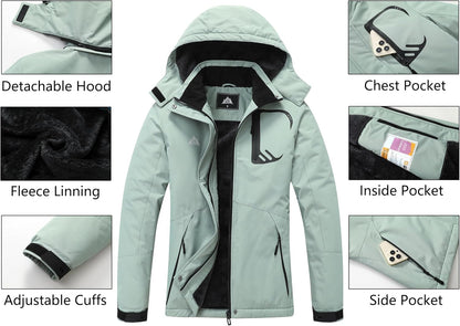 MOERDENG Women's Winter Ski Jacket