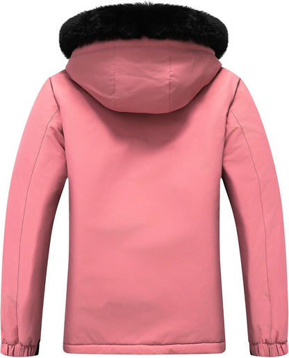 MOERDENG Women's Waterproof Snow Ski Jacket Warm Winter Coat Insulated Snowboarding Jacket Softshell Hiking Jacket