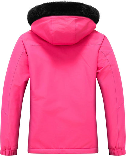 MOERDENG Women's Waterproof Snow Ski Jacket - Warm Winter Coat Insulated for Snowboarding, Mountain Hiking