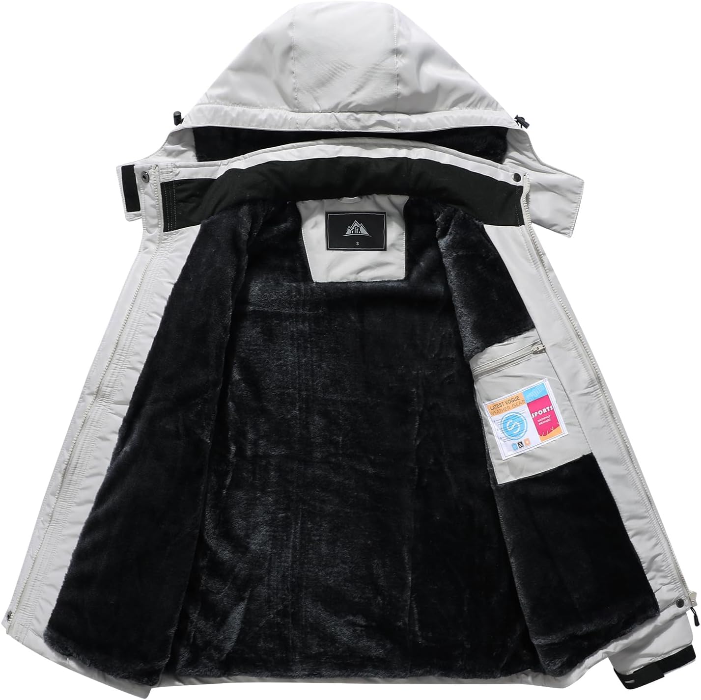 MOERDENG Women's Ski Jacket Warm Winter Coat Hooded Snowboarding Jackets Waterproof Mountain Windbreaker for Hiking Traval