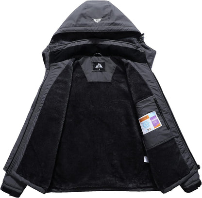 MOERDENG Women's Waterproof Ski Jacket Warm Winter Coat Outdoor Windbreaker Hiking Snowboarding Jacket