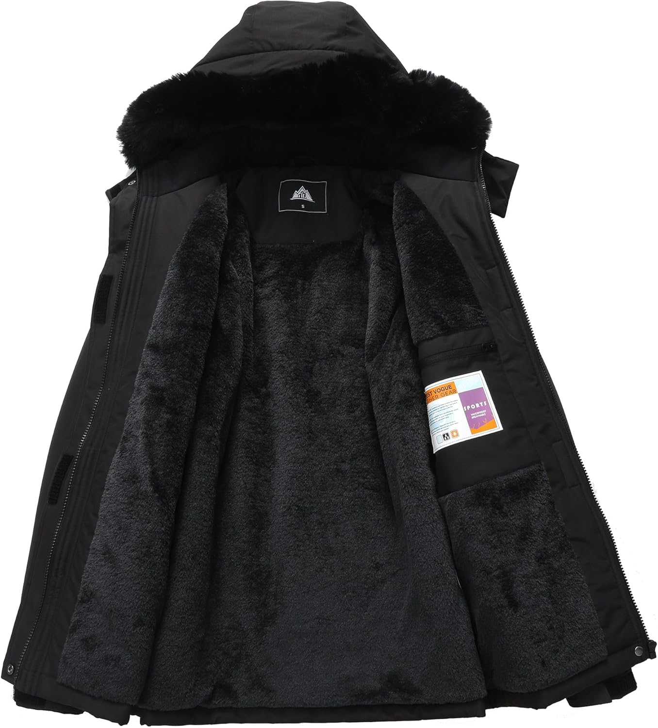 MOERDENG Women's Ski Jacket Waterproof Warm Winter Coat Hooded Snowboarding Jacket Versatile for Hiking & Winter Activities