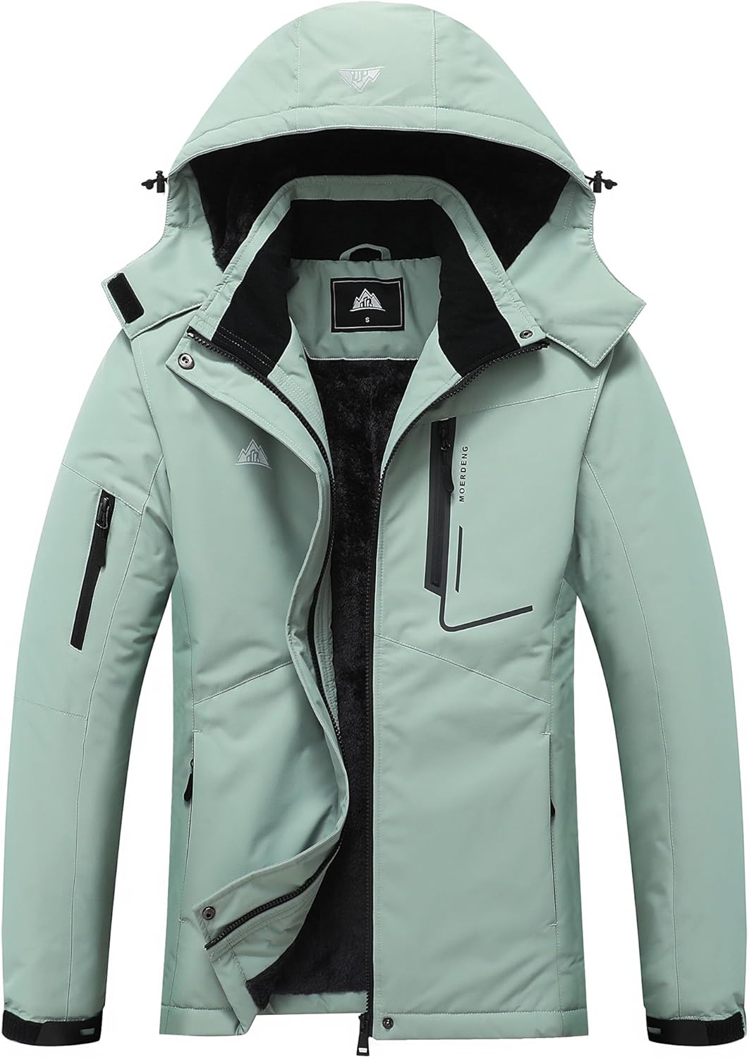 MOERDENG Women's Waterproof Ski Jacket Warm Winter Coat Hooded Snowboarding Jacket Snow Coat