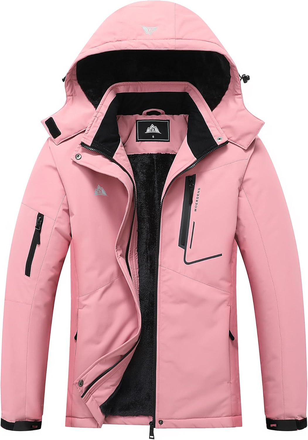MOERDENG Women's Waterproof Ski Jacket Warm Winter Coat Hooded Snowboarding Jacket Snow Coat
