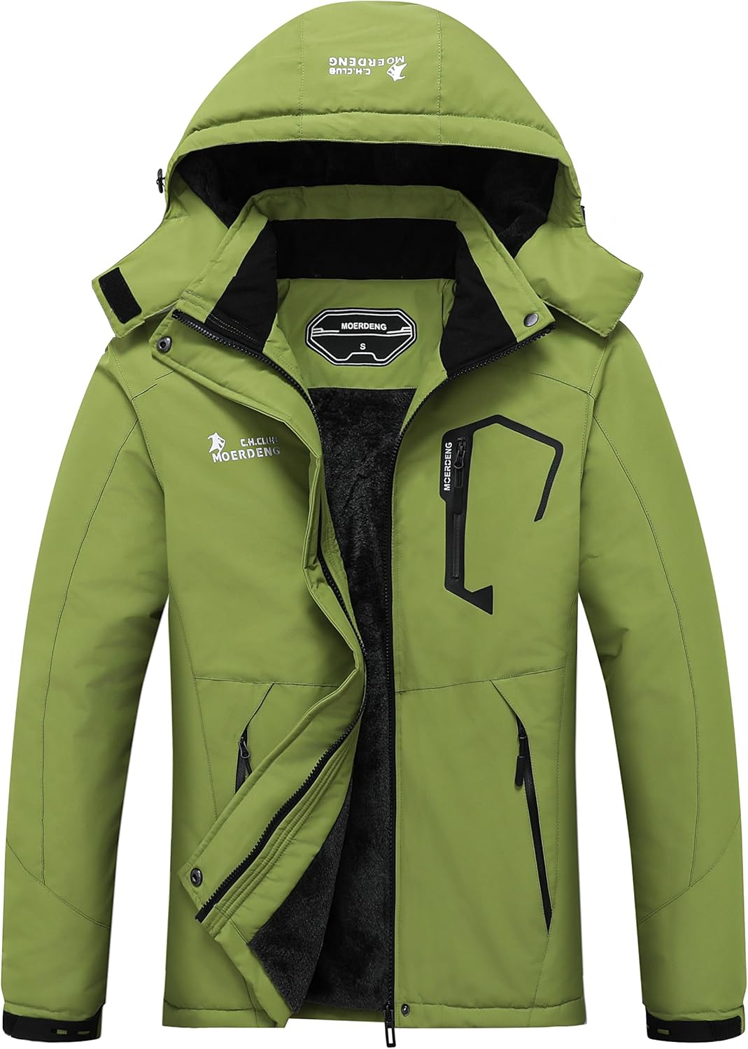 MOERDENG Women's Waterproof Ski Jacket Warm Winter Snow Coat Mountain Windbreaker Hooded Raincoat Jacket