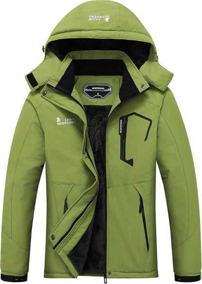MOERDENG Women's Waterproof Ski Jacket Warm Winter Snow Coat Mountain Windbreaker Hooded Raincoat Jacket
