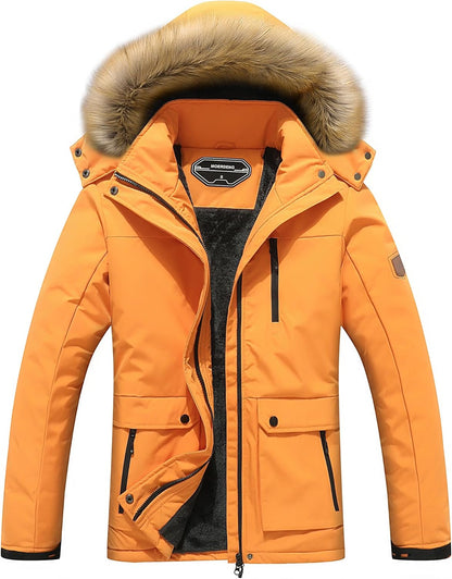 MOERDENG Women's Waterproof Ski Snow Jacket Winter Warm Hooded Snow Coat Mountain Windproof Ski Jacket For Women