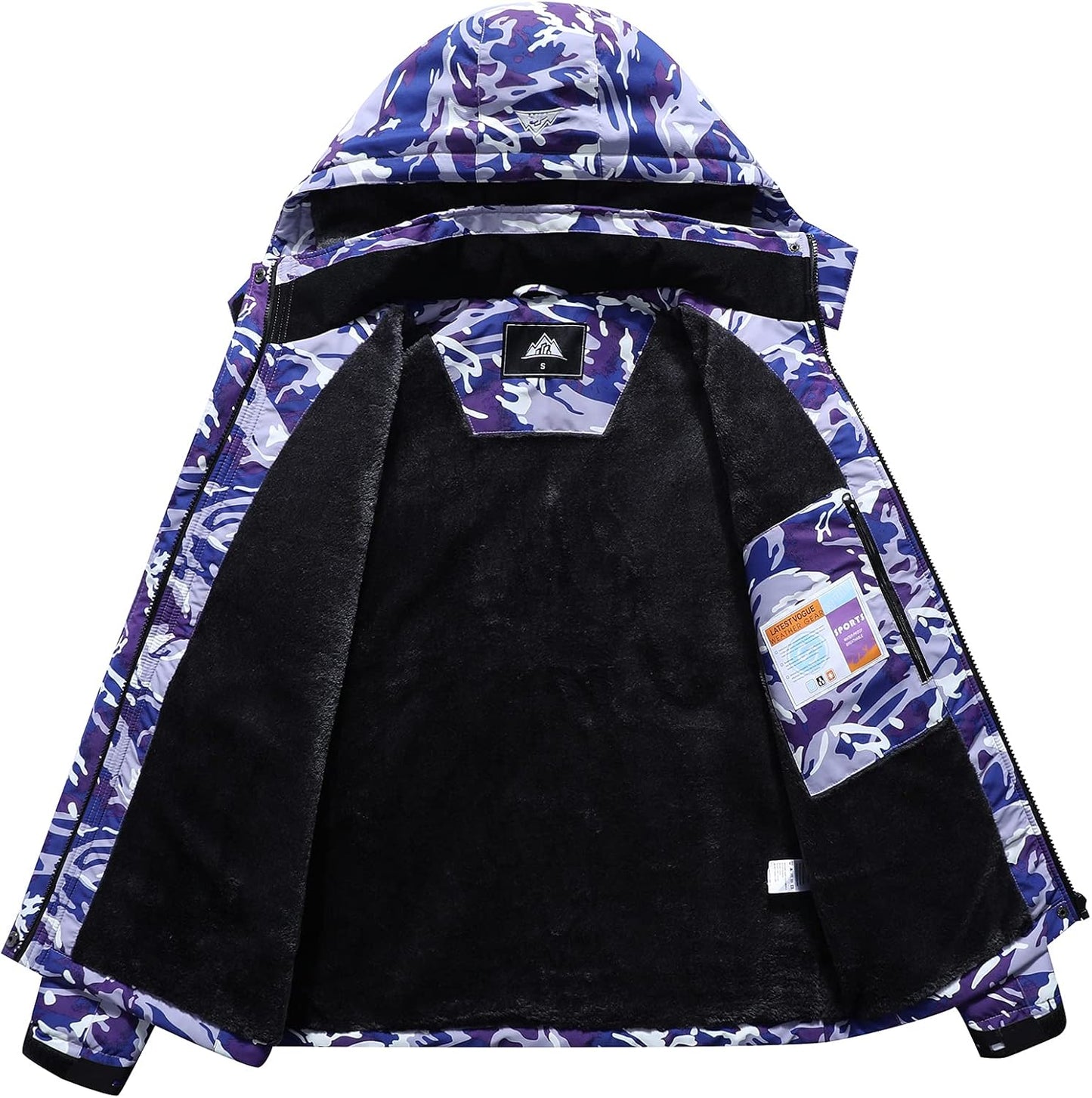 MOERDENG Women's Waterproof Ski Jacket Warm Winter Coat Outdoor Windbreaker Hiking Snowboarding Jacket