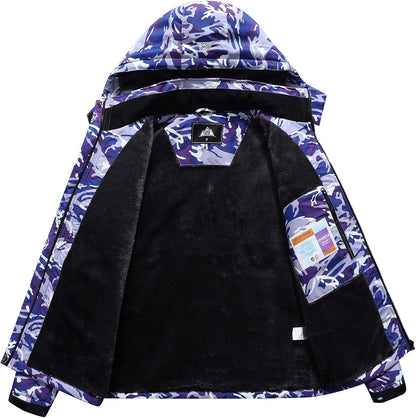 MOERDENG Women's Waterproof Ski Jacket Warm Winter Coat Outdoor Windbreaker Hiking Snowboarding Jacket