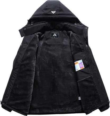 MOERDENG Women's Waterproof Ski Jacket Warm Winter Coat Outdoor Windbreaker Hiking Snowboarding Jacket