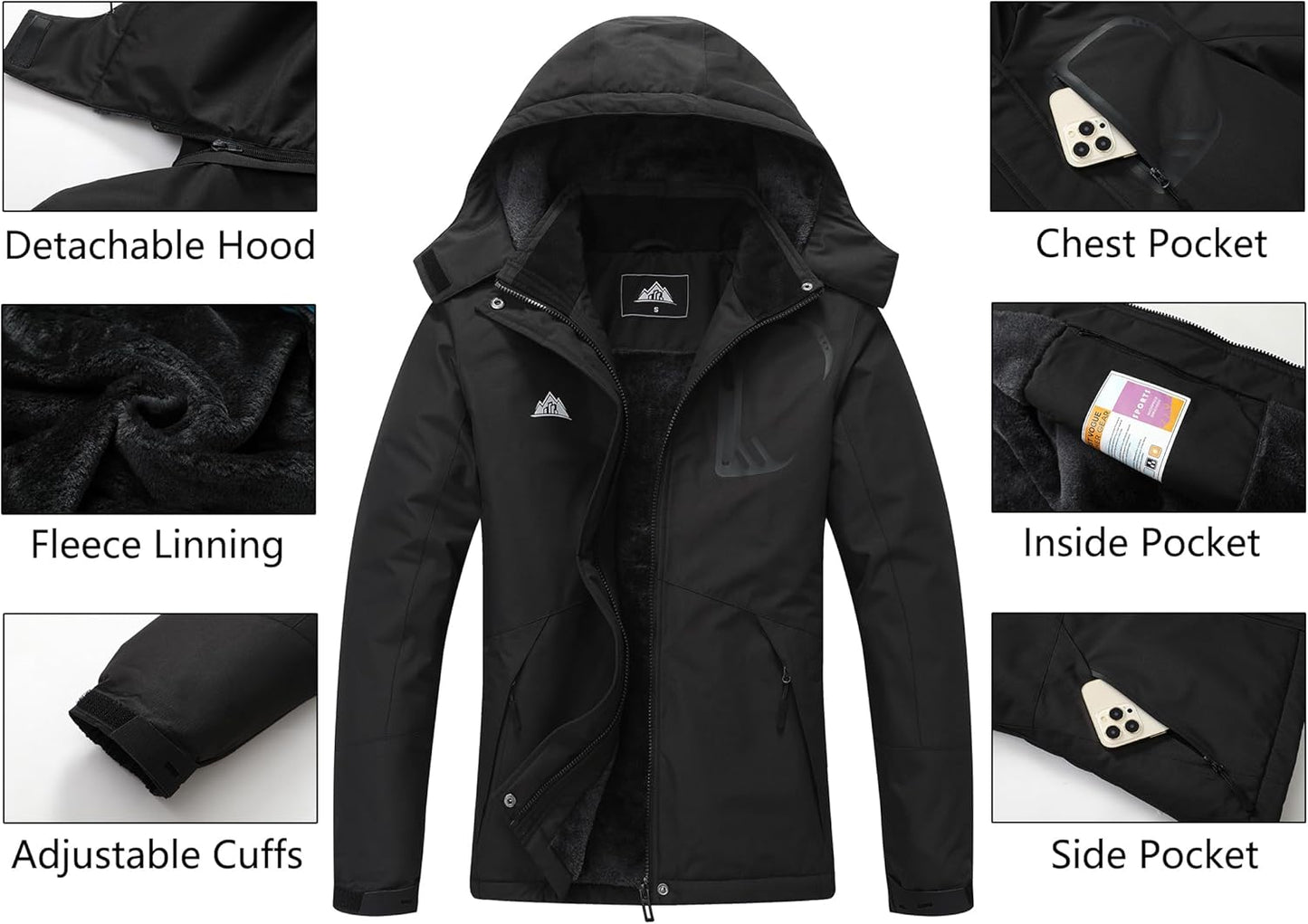 MOERDENG Women's Winter Ski Jacket