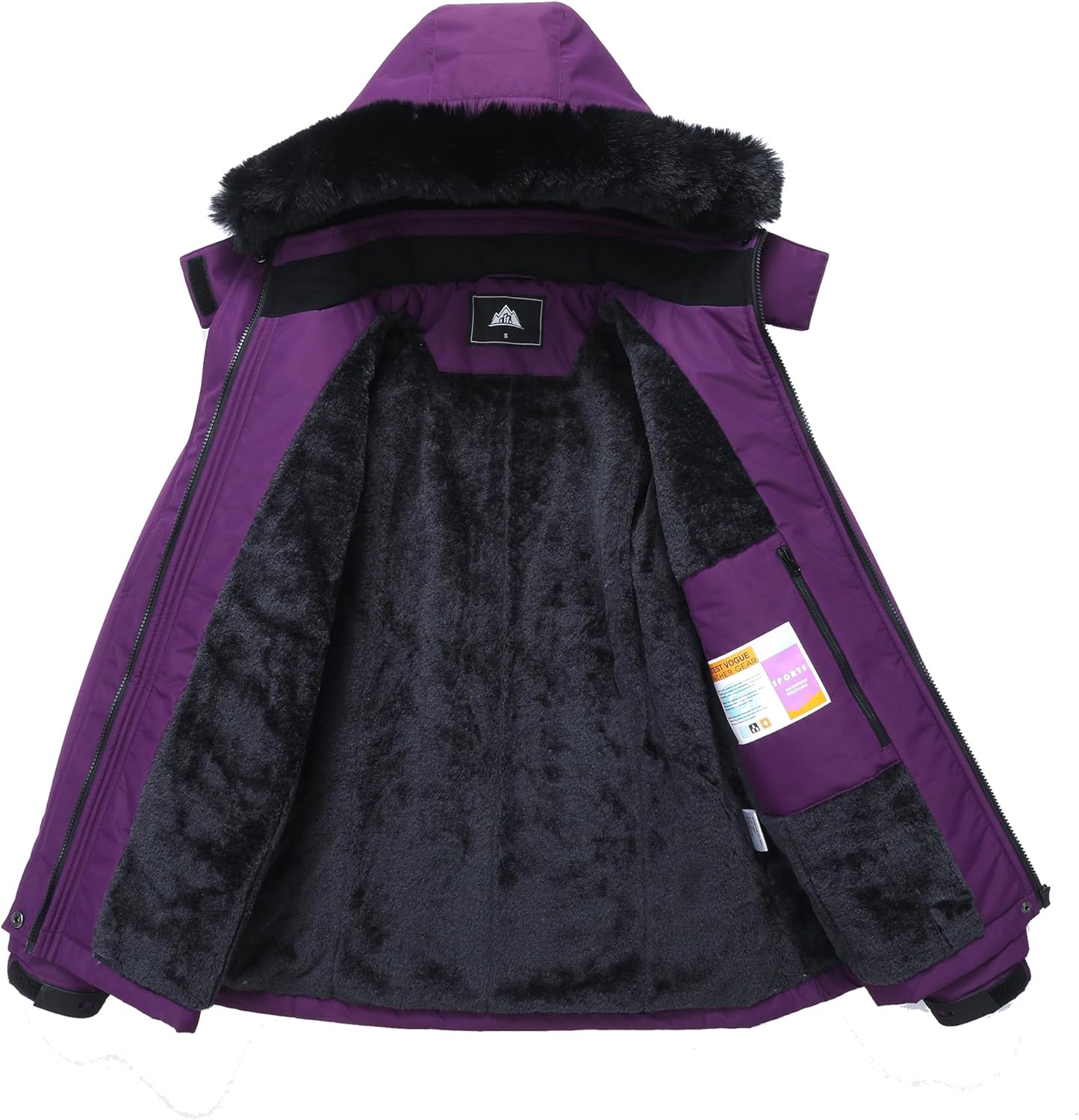 MOERDENG Women's Insulated Snow Ski Jacket Warm Winter Coat Waterproof Snowboarding Jacket Softshell Hiking Winter Jacket