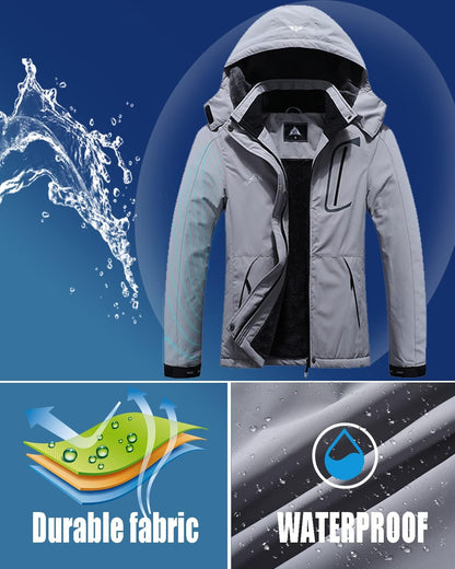 MOERDENG Women's Waterproof Ski Jacket Warm Winter Coat Outdoor Windbreaker Hiking Snowboarding Jacket