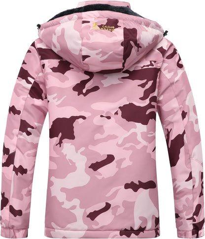 MOERDENG Women's Waterproof Ski Jacket Warm Winter Snow Coat Mountain Windbreaker Hooded Raincoat Jacket