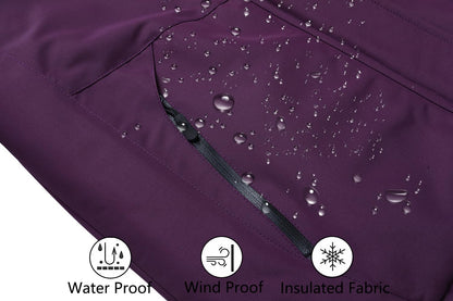 MOERDENG Women's Waterproof Ski Jacket Warm Winter Snow Coat Mountain Windbreaker Hooded Raincoat Jacket