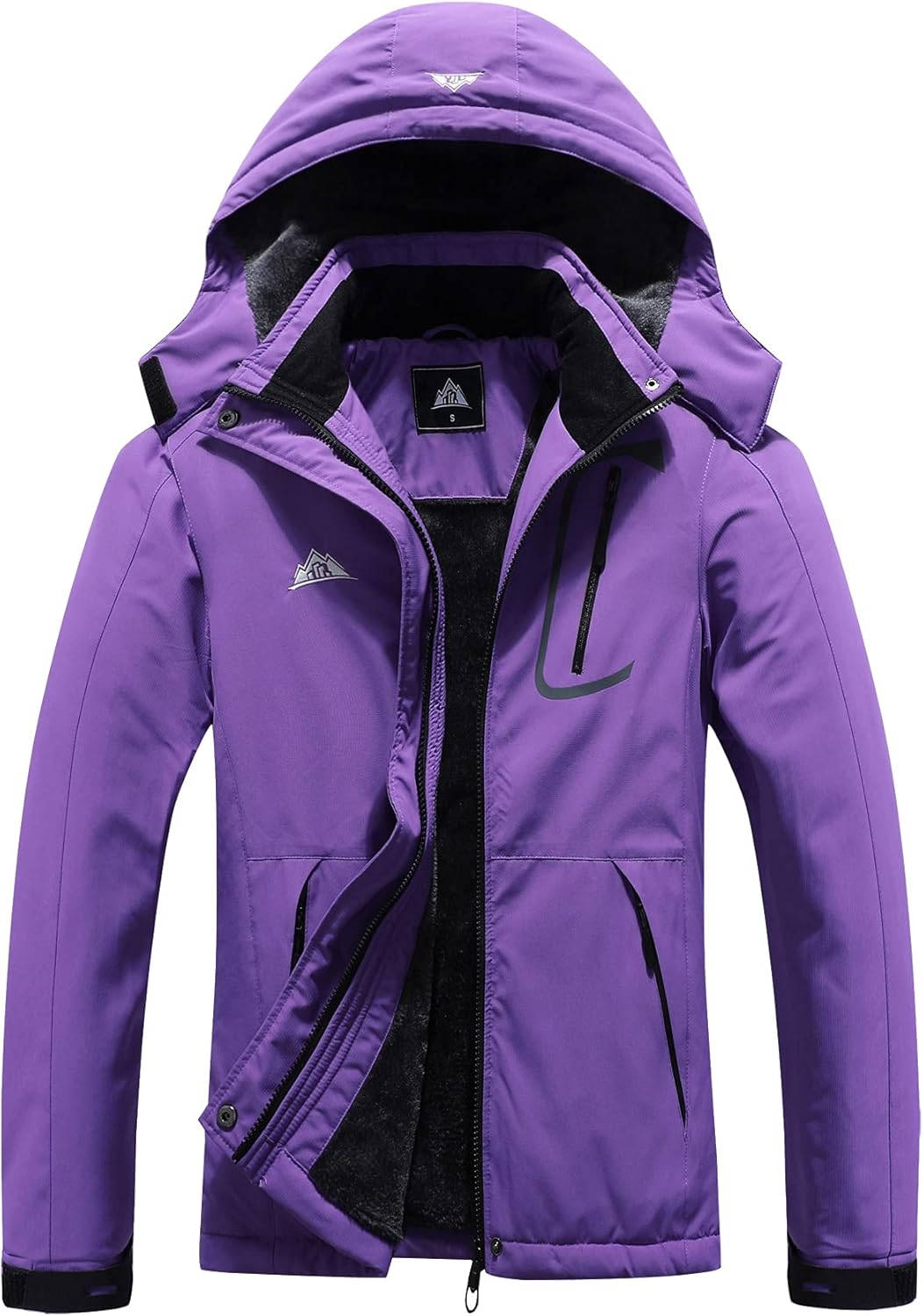 MOERDENG Women's Waterproof Ski Jacket Warm Winter Coat Outdoor Windbreaker Hiking Snowboarding Jacket