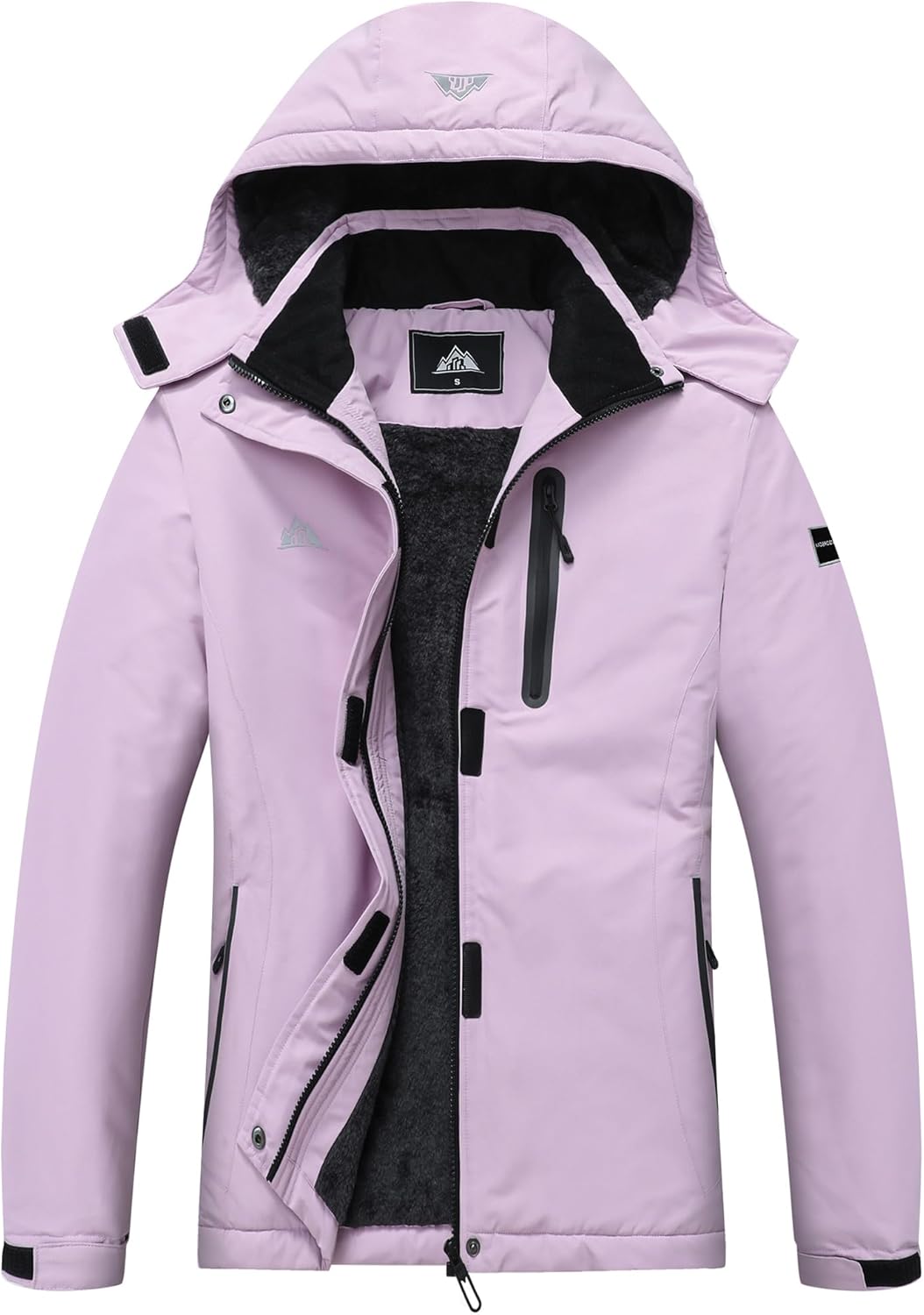 MOERDENG Women's Snow Ski Jacket Warm Winter Coat Waterproof Snowboarding Jacket with Zippered Pockets