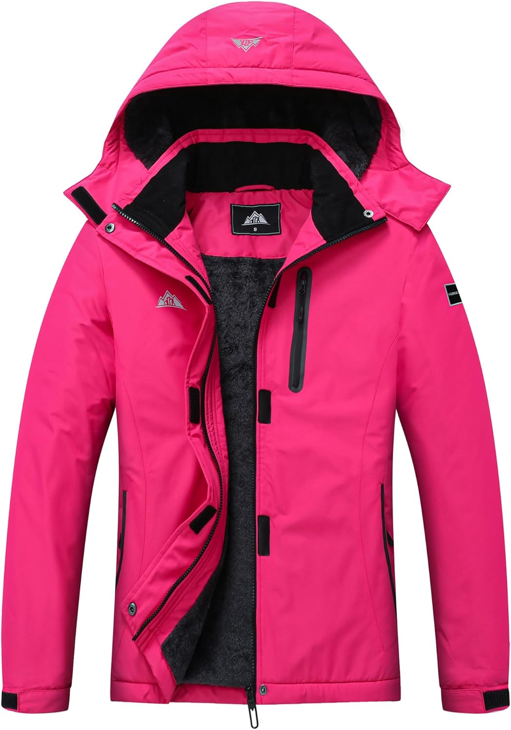 MOERDENG Women's Snow Ski Jacket Warm Winter Coat Waterproof Snowboarding Jacket with Zippered Pockets